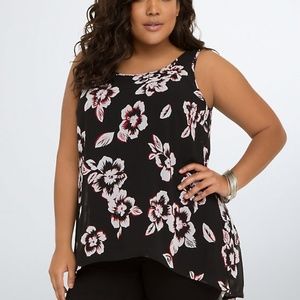 Torrid Floral transparent overlay top